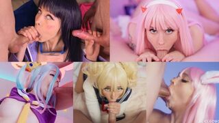Best cosplay blowjob compilation with stunning Alice Bong’s deepthroat skills