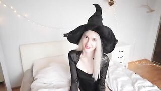 A guy came inside the naughty witch on Halloween, fulfilling a wild fantasy
