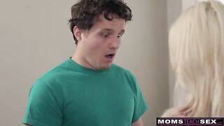 Stepson's fantasy is to be seduced by a hot MILF and tucked in