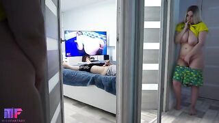 The stepdaughter continues to spy on her stepfather and gets caught in the act