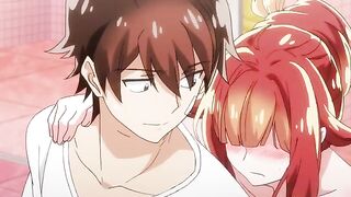 The Tsundere redhead with small tits gets fucked in missionary