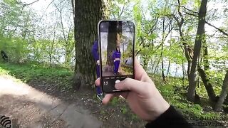 A guy came to the prostitute and she gave him a blowjob in public