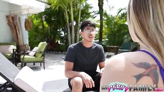 Pervert guy fucks his stepsister and makes her swallow it all