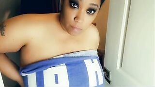 Hot ebony BBW gets cornered by stepson in the closet and fucked hard