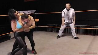Nadia White, the busty MILF with a penchant for domination, takes down her opponent