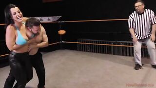 Nadia White, the busty MILF with a penchant for domination, takes down her opponent