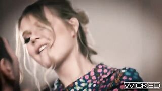 Giggly and cute blonde babe gets a Southern Comfort cock