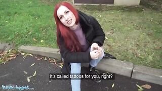 The red-haired girl from Britain has shown her tits to earn some money