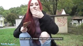 The red-haired girl from Britain has shown her tits to earn some money