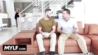 The hot cougar greeted the hero with her juicy pussy
