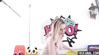 Blonde Rebel Rhyder gets her asshole gapped hard in this hot TrueAnal scene