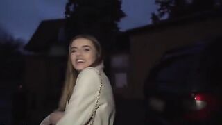 Public Agent: French babe Alba Lala shows off small tits for cash