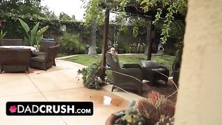 Fit and sexy teen gets fucked by her stepdad outdoors