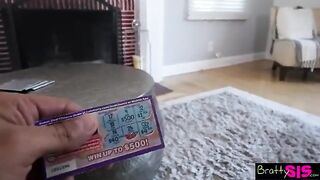 Petite sexy step-sis Myra Moans gets wild over stepbro’s huge dick
