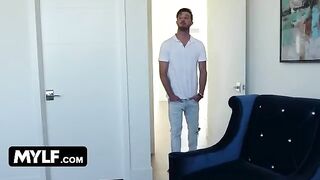 The busty bombshell Alix Lynx makes the lucky guy cum by sucking his balls