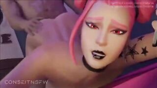 Hentai compilation with the hottest Fortnite girl in hazey action