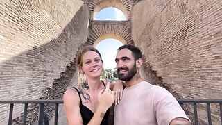 Date night in Rome turns into passionate and romantic roaming and moaning
