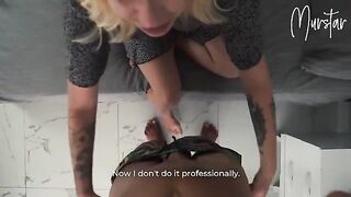 A cute girl is fucking with a plumber in 4K