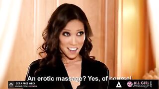 Sexy oiled Asian masseuse serves her client with intense pleasure in a steamy session