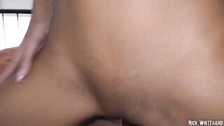 Black Asian teen Lia Lin shows off her sexy and slim body