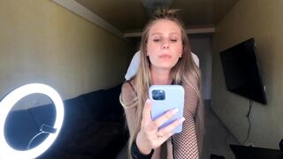 Fucking with the blonde on the phone camera