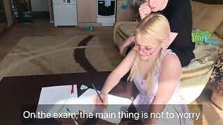 The student could not pass the subject, so she had to get intimate with the tutor