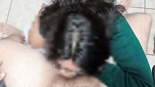 A rich blowjob before school. This student is a slutty Latina with a big ass