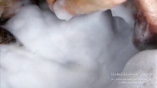 A blonde girl gave me a blowjob in the bath and I came