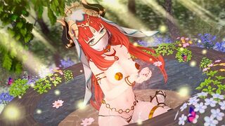 A sexy girl is having fun with Nilou from Genshin Impact