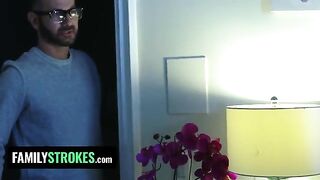 Redhead stepdaughter Vanna Bardot gets her tight pussy fucked by pervert stepdad