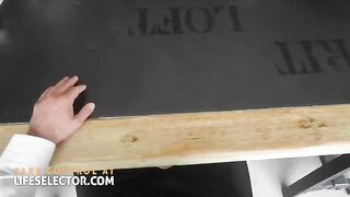 A hot secretary, Mary Bambola, is getting fucked by a huge cock in POV style