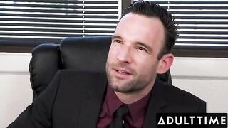 April Olsen gets fucked in the ass by her boss in his office, showcasing intense anal action