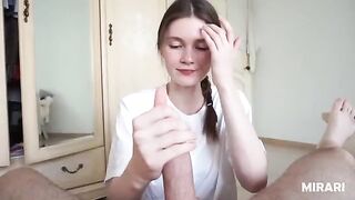 Schoolgirl blows the cum hungry hung in a steamy scene