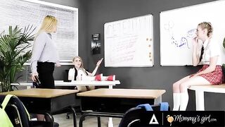 The naughty student Lily Larimar must share her teacher's attention with her bestie