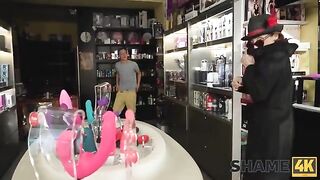 Mature woman from Shame4K gets fucked by a huge toy in a steamy scene
