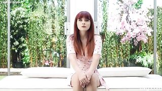 Redhead with a perfect body chases a modeling career, good luck to her!