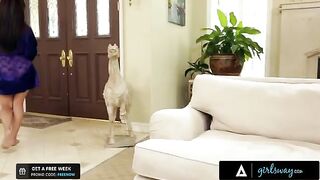 Reena Sky makes a sex tape with her neighbor Chanell Heart in girl-on-girl action