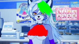 Roxanne Wolf gets fucked by a big robot in a Five Nights at Freddy's scene