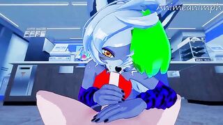 Roxanne Wolf gets fucked by a big robot in a Five Nights at Freddy's scene