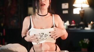 The Goth girl with big tits has a new sex toy to play with