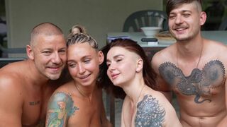Real amateur foursome action with OWIAKS & LeoKleo, two couples getting wild