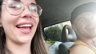 A Hungarian couple has sex in the car for a vlog