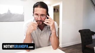 Blonde stepdaughter Britt Blair gets punished by her strict stepdad for being naughty