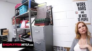 A security officer encounters a bratty milf with huge boobs and big nipples in a risky scenario
