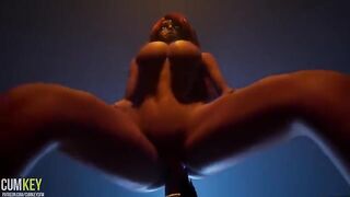 Busty girl fucked by a huge monster cock
