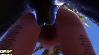 Two girls are being fucked by a monster in 3D