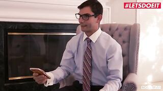 The sexy girl Gina Valentina fucks with a lawyer and his friends