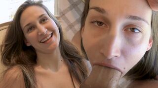 A girl next door, Mystica Jade, turns into a slut when seeing James Deen’s huge cock