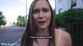 Czech babe Stacy Cruz gets flashed for cash in public spot