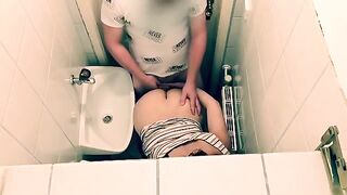 Tinder date turns into toilet quickie in a restaurant, wow!